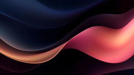 Minimalist bue and pink gradient background illustration with elegant lines, smooth and shiny. Generative AI.