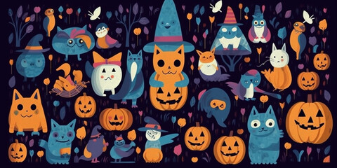 Halloween Background Genarative AI