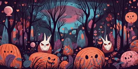 Halloween Background Genarative AI