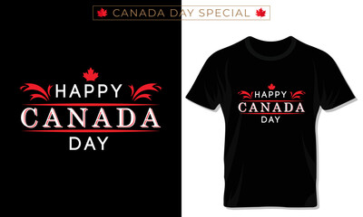 Happy Canada day typography t shirt design for celebration of Canada day.