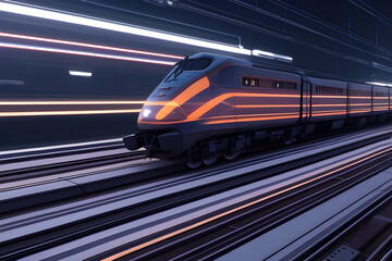 Future train in motion blur