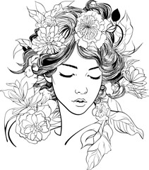 Flower Line Art