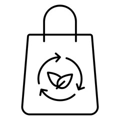 Eco friendly trade icon use recycling and reuse bags