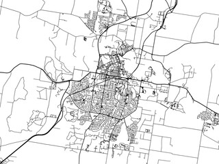 Vector road map of the city of  Wagga Wagga in the Australia on a white background.