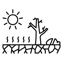 An icon of drought from the hot sun until the trees dry up and the ground cracks