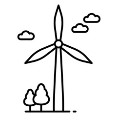 Wind power generator turbine icon