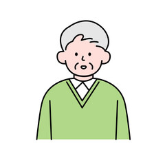Elderly Man, Simple Style Vector illustration.