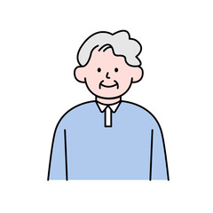 Elderly Man, Simple Style Vector illustration.