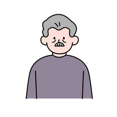 Elderly Man, Simple Style Vector illustration.