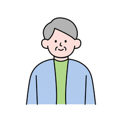Elderly Man, Simple Style Vector illustration.