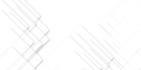 Abstract white square shape concept background. Abstract gray and white squares pattern background texture. Modern white and gray color technology concept geometric line vector background.