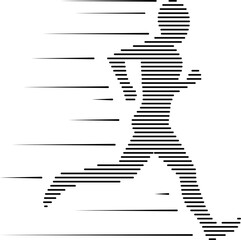 running man icon silhouette sprinter male