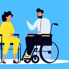 illustration people with disabilities in the workplace