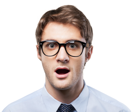 Closeup of a Shocked Businessman