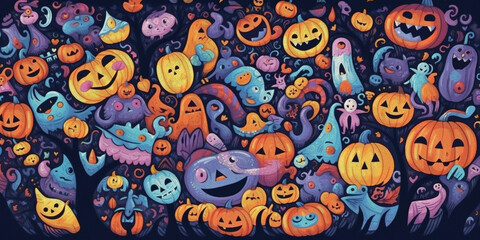 Halloween Background Genarative AI