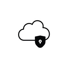 Cloud Security icon design with white background stock illustration