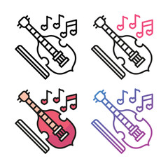 Obraz premium Violin icon design in four variation color
