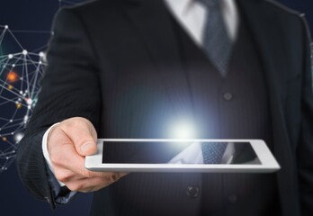 AI technology concept, data network,