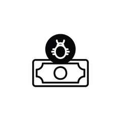 Money Virus icon design with white background stock illustration
