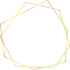 Gold Shining Paint Stain Hand Drawn Illustration brush stroke paint ornament decorate. Gold frame. Wedding invitation border