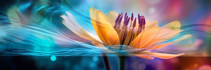 Makro einer Blume auf einer Blumenwiese (Generative AI) - obrazy, fototapety, plakaty
