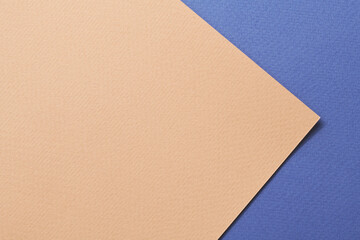 Fototapeta premium Rough kraft paper background, paper texture blue beige colors. Mockup with copy space for text