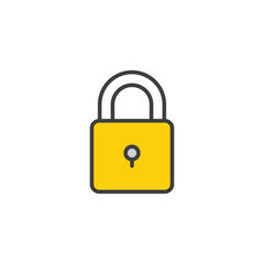 Lock icon design with white background stock illustration