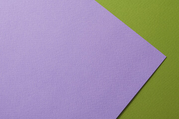 Rough kraft paper background, paper texture green lilac colors. Mockup with copy space for text