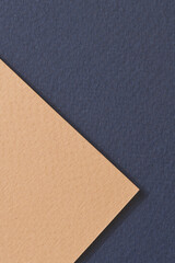 Rough kraft paper background, paper texture blue beige colors. Mockup with copy space for text