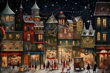 Obraz na płótnie Canvas weihnachten in der stadt (generative ai)