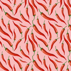 seamless pattern with red pepper