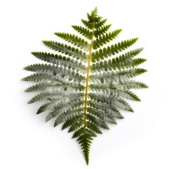 Japanese painted fern leaf isolated on white background. Generative AI