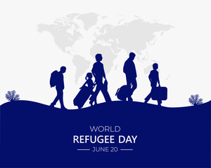 World Refugee Day. June 20. Vector illustration of Refugee concept design, It can use for Banners, Posters, Web, Digital, etc. flat design. refugee vector.
