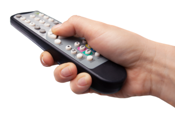 Hand Using a Remote Control