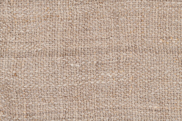 Plakat Linen crumpled texture natural fabric background closeup