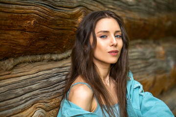 Close up portrait of a young beautiful model