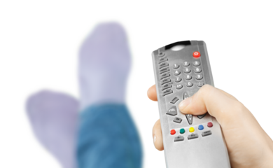 Hand Using a Remote Control
