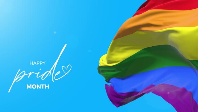Rainbow waving flag. Pride Month Celebrate. Lgbt, lgbtq, lgbtqia, gay and lesbian pride background. Sexual and homosexual equality concept.