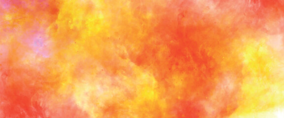 orange and red watercolor vector background. abstract fire orange paint stain closeup isolated on white background.