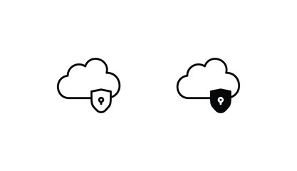 Cloud Security icon design with white background stock illustration