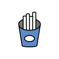 Fries icon vector stock illustration.