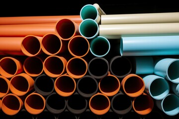The illustration of plastic pipes, AI contents by Midjourney
