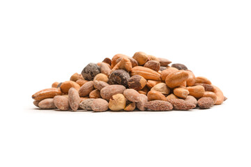  A group of almonds, pistachios, walnuts, macadamia, cashews.