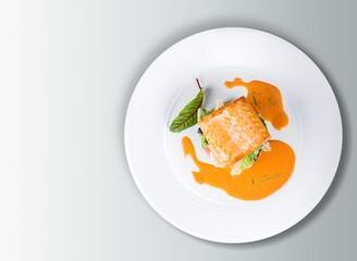 Healthy baked tasty fish dish