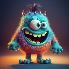 Fototapeta premium Monstrously Funny: Meet the Silly and Playful Cartoon Monster Character