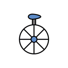 Unicycle icon vector stock illustration.