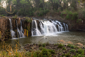 Fototapeta premium Landscape view of Tad Lo Waterfall, near Pakse, Laos