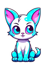 Fototapeta na wymiar A blue and white cat with big eyes. Generative AI.