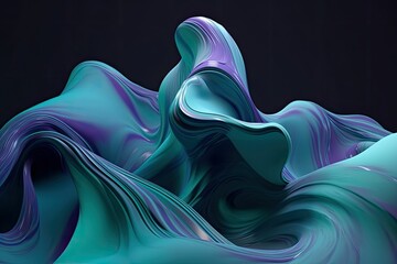 Fototapeta na wymiar Abstract Wave of Colors On A Black Background | Generative AI Artwork