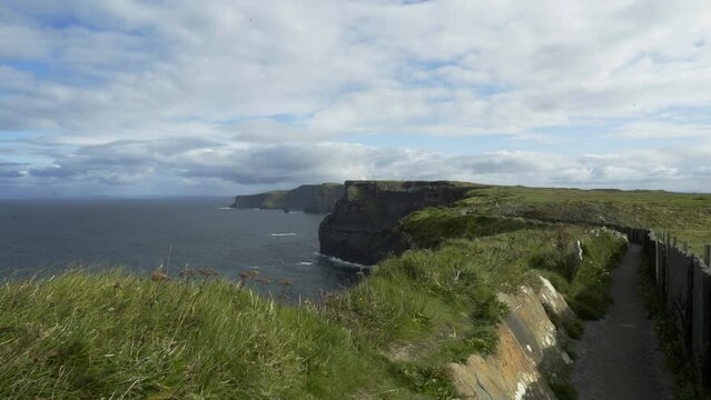 Entrenched Trail atop the Cliffs of Moher in Northern Ireland